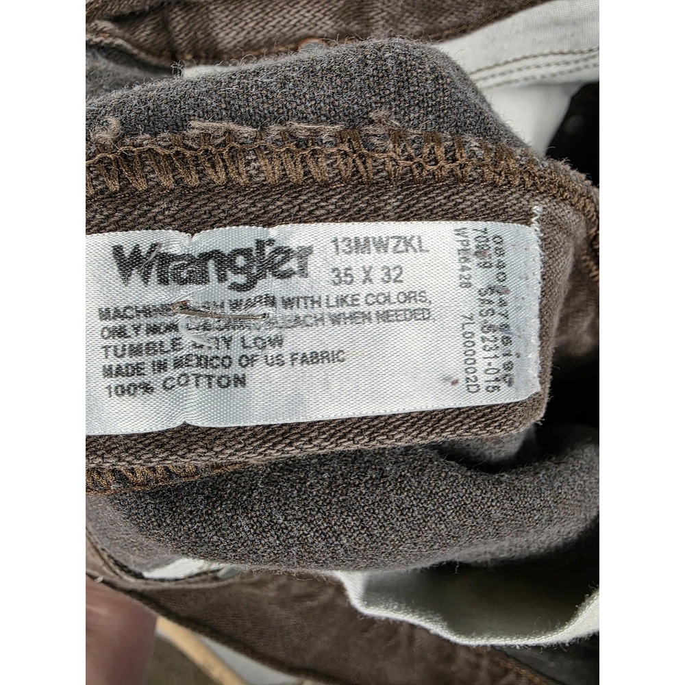 Wrangler Jeans Mens 35x32 Brown Cowboy Cut 13MWZKL Original Fit‎ Denim Western - Picture 6 of 9